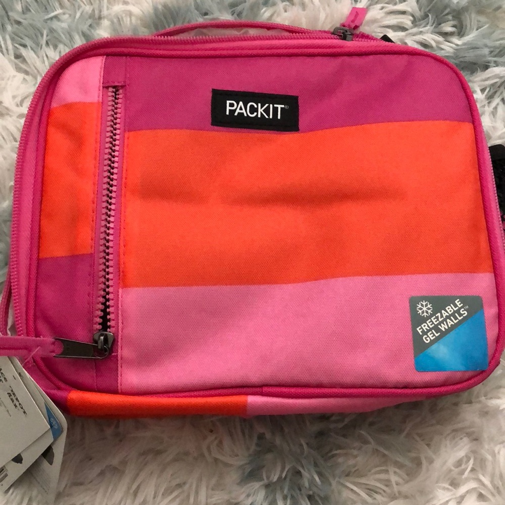 Packit freezable  classic lunchbox. Pink & orange.